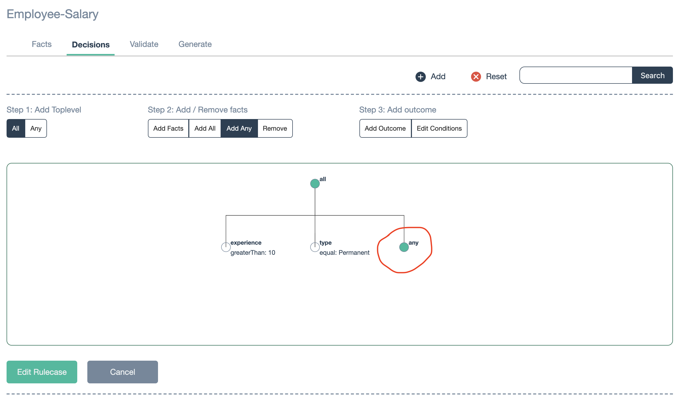 create nested decision