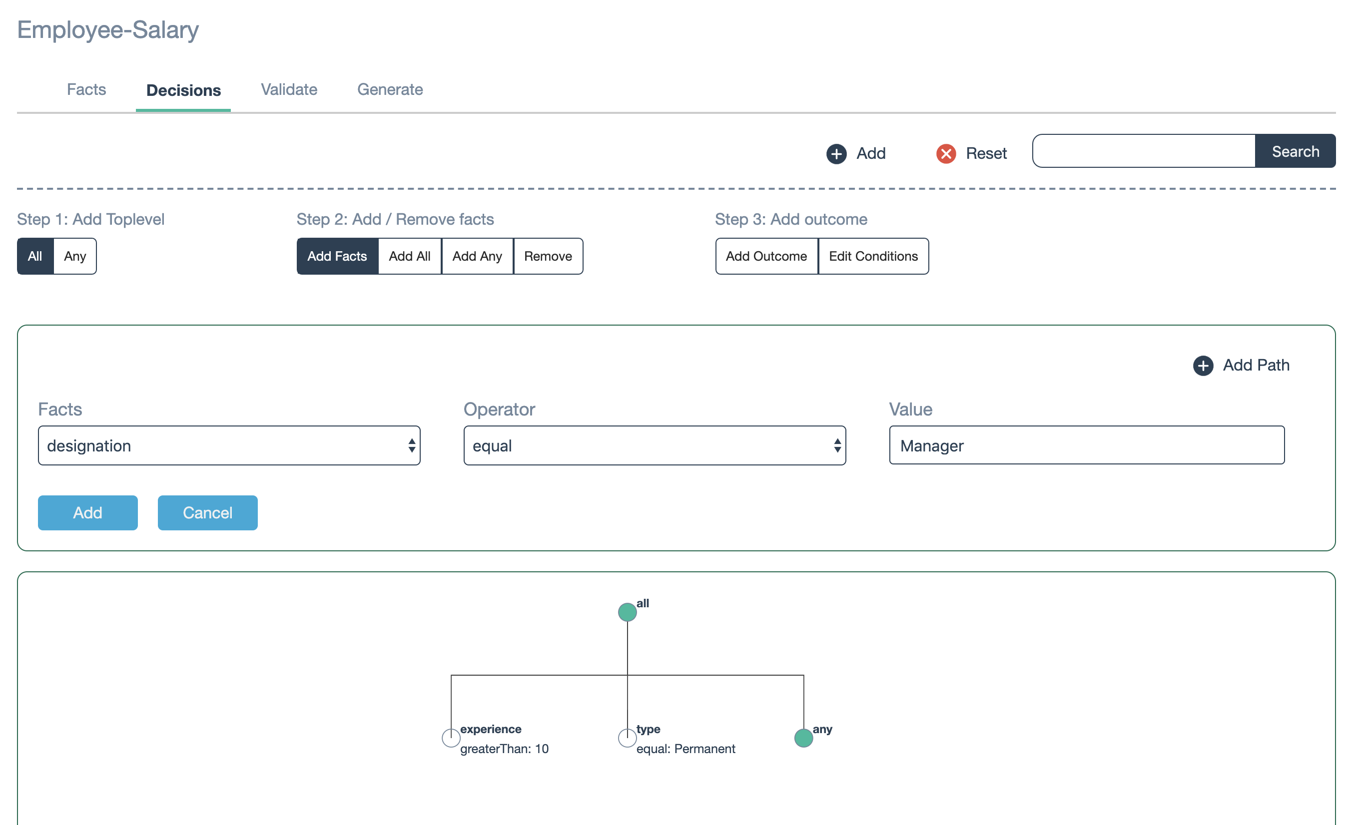 create nested decision