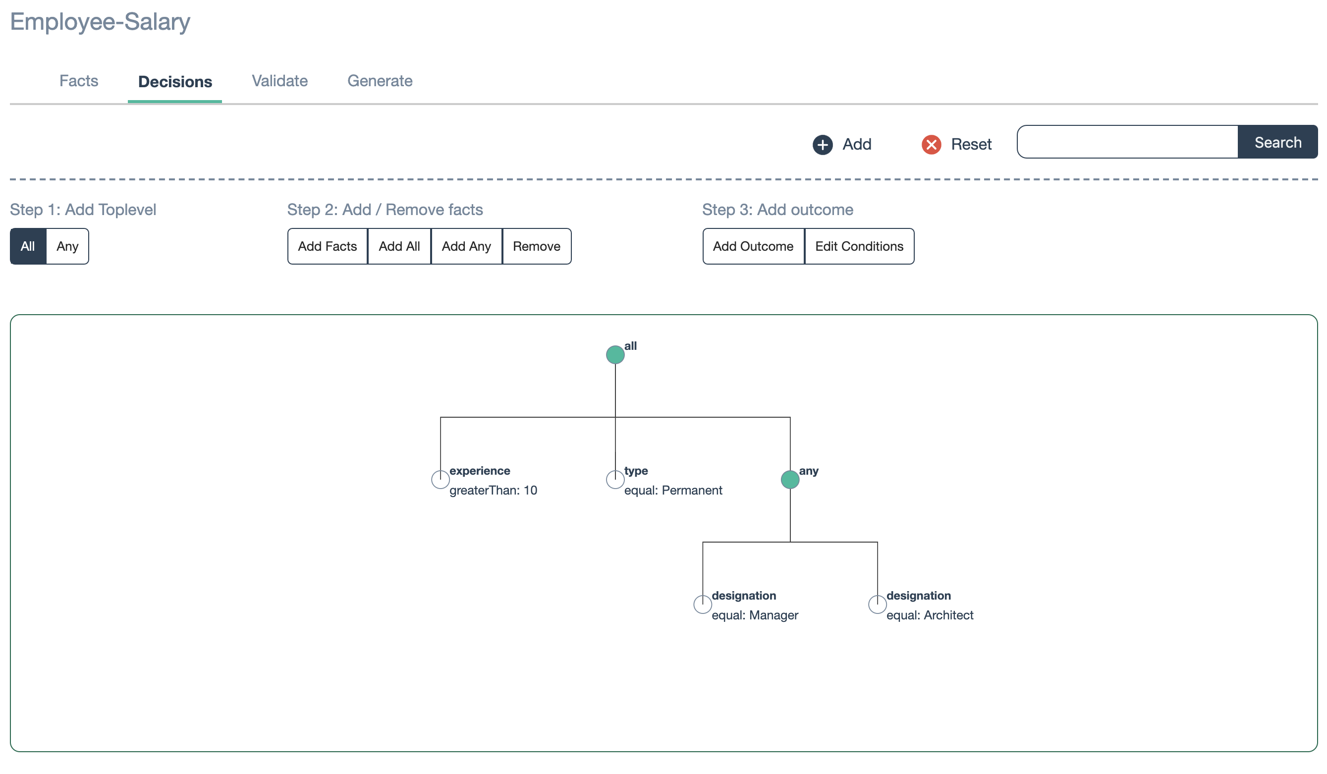 create nested decision